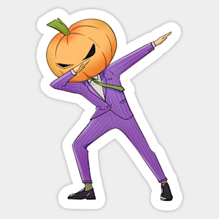 Dabbing Jack o Lantern Halloween Sticker